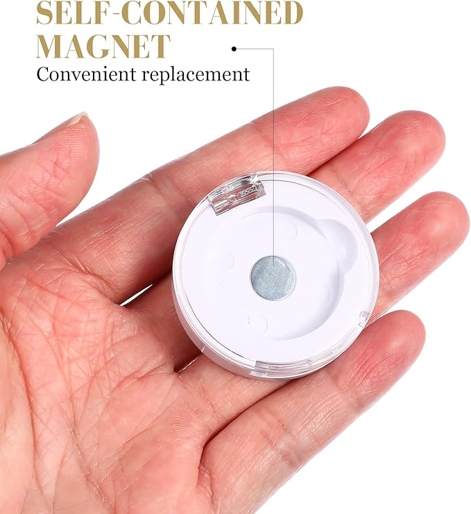 FRCOLOR 4Pcs Empty Magnetic Eyeshadow Cases Small Round Single Color Makeup Palette DIY Refillable Eyeshadow Container Lipstick Pallet Pans for Lipstick Blush Powder 1.57X1.57X0.47in