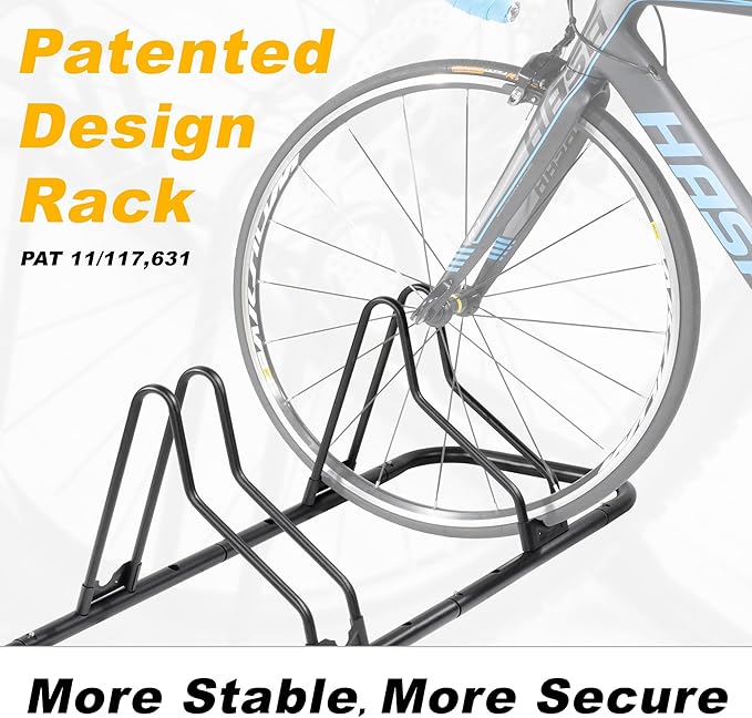 CyclingDeal Bicycle Floor Parking Rack Stand - for Mountain MTB Road Bike - Indoor Home Garage Storage - Classic 4 Bikes