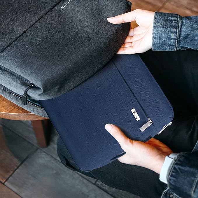 Voova Laptop Sleeve Case 14 15 Inch with Handle, 360° Protective Waterproof Slim Computer Bag Cover Compatible with MacBook Air 15 M2/M3/M4 2024-2025, MacBook Pro 14/15, Hp Chromebook 14, Blue