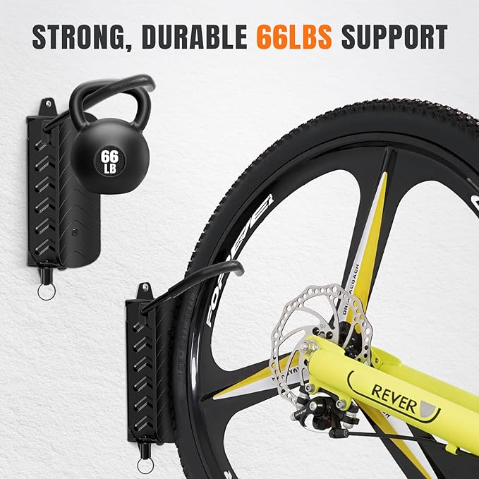 INNO STAGE 2-Pack Swivel Bike Wall Mount Rack, Heavy Duty Bike Rack, Garage Bike Rack & Indoor Bike Rack Solution, Bike Wall Hanger Holds 66 lbs, Space-Saving Vertical Storage for Bicycles