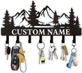 Personalized Custom Mountain Theme Key Holder with Name, Metal Wall Mount, Coat Rack, Key Hooks, Home Decor Gift