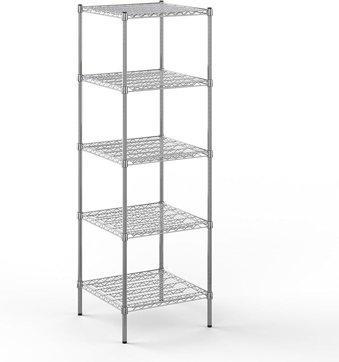 24" Deep x 24" Wide x 74" Height Wire Shelving Kit | 5-Tier | NSF Commercial Storage Rack Unit