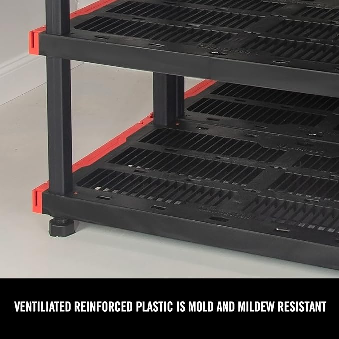 CX Craftsman, 4-Tier Highly Durable Storage Rack, 200lbs/shelf, (55H x 40W x 24D), Interlocking Shelving Unit and Weather-Resistant Design, American Made Garage Shelf