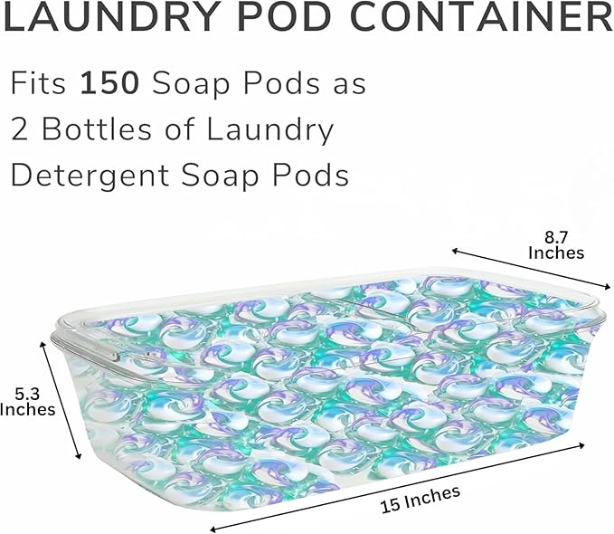 Skywin 3 in 1 Laundry Room Organization Kit – Stackable Storage Bins, Laundry Detergent Holder Stand & XL Pods Container, Durable Home Organizer Set and Thoughtful Gift for Women, Moms & Home Lovers