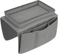Sofa Armrest Organizer with Cup Holder Tray Chair Arm TV Remote Holder for Recliner Couch Armchair Caddy Bedside Storage Pockets Bag for Cellphone Tablet Book Magazines Drinks Holder Pouch