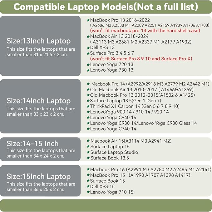 PU Leather Laptop Sleeve Compatible with New 14 inch MacBook Pro A2992 A2779 A2442,Old MacBook Pro Air 13, Surface Laptop 5th Gen 13.5, Thinkpad X1 Carbon 14 Set of 4PCS Color Light Purple