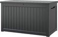 NUNU LAB 270 Gallon Large Resin Deck Box, Waterproof Outdoor Storage Box, Lockable Storage Bin for Patio Furniture, Garden Tools, Pool Accessories, UV-Resistant & All-Weather, Black