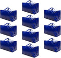 VENO 10 Pack Moving Bags and Large Christmas Decoration Storage Bins with lids. Alternative to Moving Boxes, Packing Supplies for College. Heavy Duty Totes (Blue, 10 Pack)