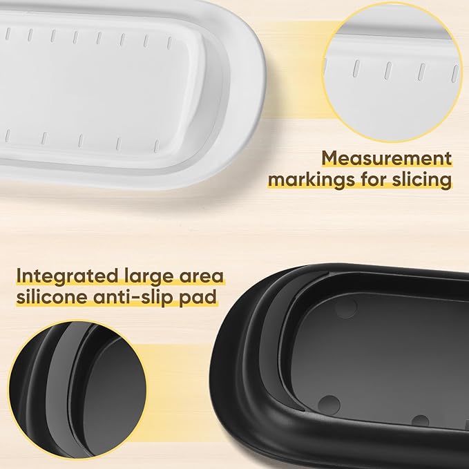 Butter Dish with Lid, Butter Keeper, Easy Scoop,Butter Container Holds for East/West Coast Butter, Dishwasher Safe (White)