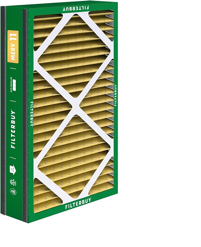 Filterbuy 16x25x3 Air Filter MERV 11 Superior Pet & Allergy Defense (4-Pack), Electrostatic Pleated HVAC AC Furnace Filters for Trion Air Bear, Lennox X0581 & More (Actual Size: 15.63 x 24.13 x 3.00)