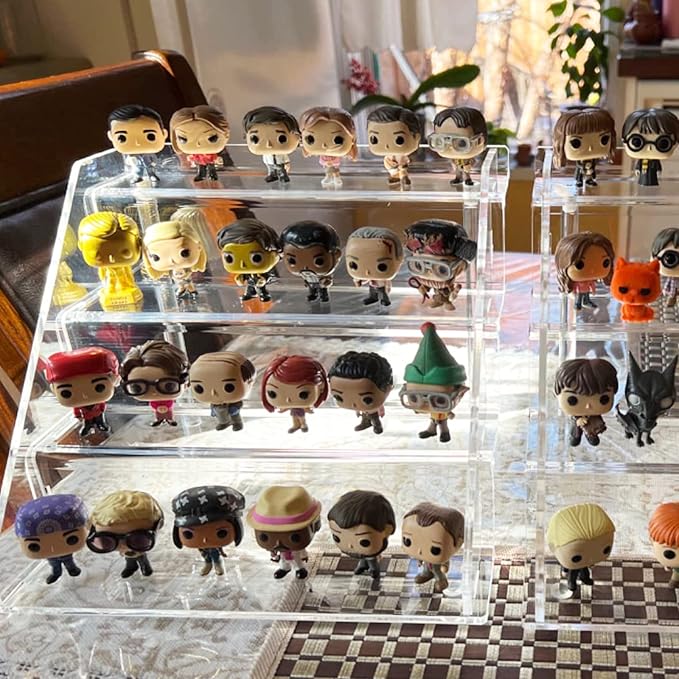 Acrylic Perfume Display Stands Set of 2, 4 Tiered Cupcake Stand, Acrylic Funko Pop Display Shelves for Perfume Organizer, Shot Glass, Figures Collections, Makeup, 11.8x11x9.4 inch