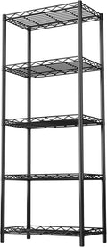 HOMEFORT 5-Tier Wire Shelving 5 Shelves Unit Metal Storage Rack Durable Organizer Perfect for Pantry Closet Kitchen Laundry Organization in Black