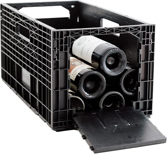 Flexible Wine Storage System for Wine Collectors | Front and Rear Access Door | Stackable Storage Solution | Weinbox 9 Separate Storage Crates | Hold Up To 108 Bottles | Works with All Bottle Shapes
