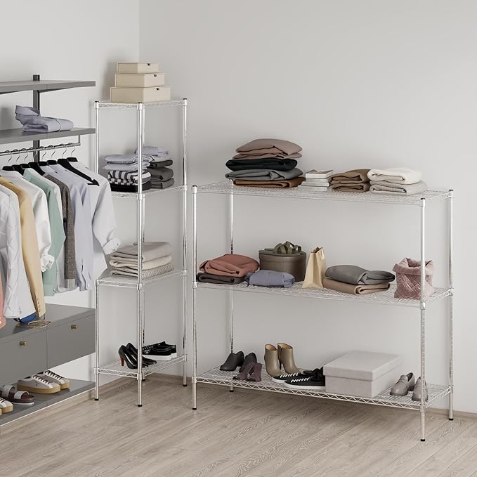 21" Deep x 60" Wide x 54" Height Wire Shelving Kit | 3-Tier | NSF Commercial Storage Rack Unit
