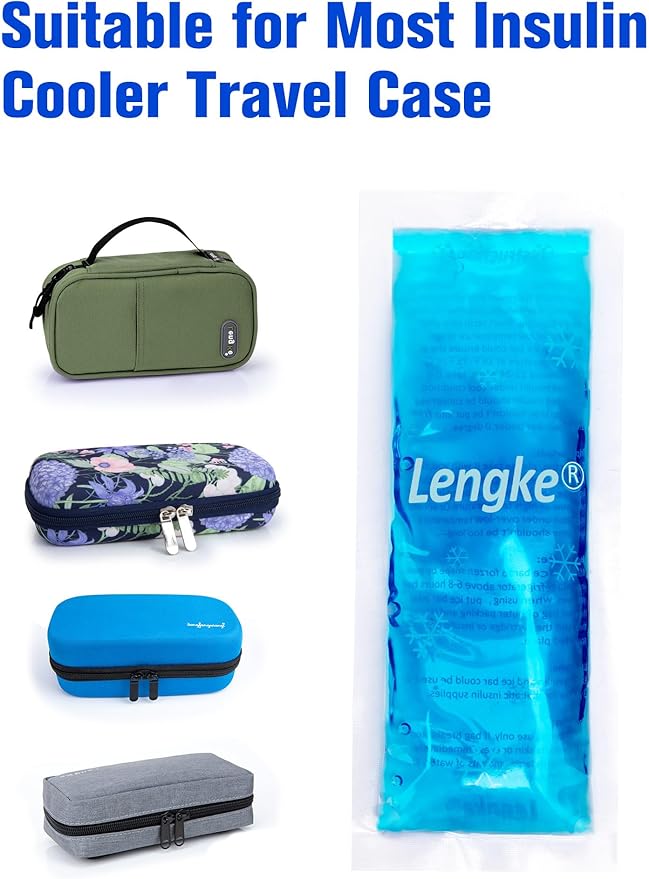 Leng Ke Gel Ice Packs for Insulin Cooler Travel Case, 4 Pack TSA Approved Ice Packs, Reusable Ice Packs, Small Ice Pack for Travel