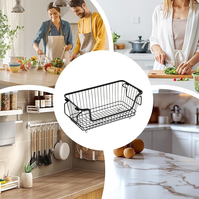 Stackable Storage Basket, Easy Application,32x16x14c, Deep Freezer Bins, Refrigerator Storage Bins, Versatile Organizer, For Chest Freezer Ice Cream Fruits Veggies