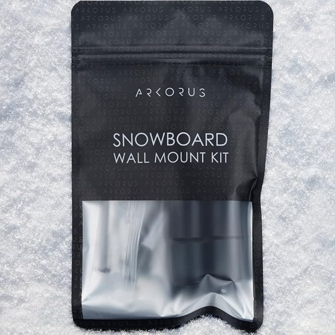 [NEW] (4 PCS) Snowboard Wall Mount Storage – Damage-Free Snowboards Hanger, Modern Floating Vertical Rack, Clip Hook Holder to Securely Store, Hang and Display Snow Boards, Gear Organizer