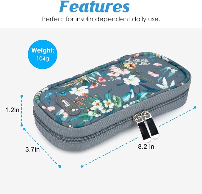 YOUSHARES Insulin Cooler Travel Case - Portable Refrigerated Medicine Case for Insulin Pen, Medication and Diabetic Supplies with 2 TSA Approved Ice Pack