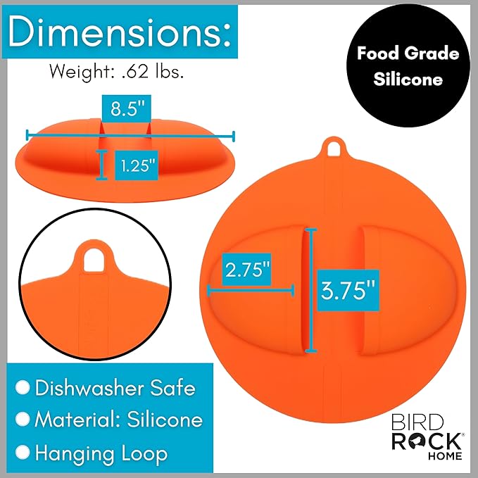 BIRDROCK HOME Collapsible Large BBQ Prep Tub w/Cutting Board, Multi-Function Grill Caddy w/Colander & Lid, Portable Silicone Dish Bowl for Picnic, Tailgate, Camping - Orange + 2pc BBQ Mitts