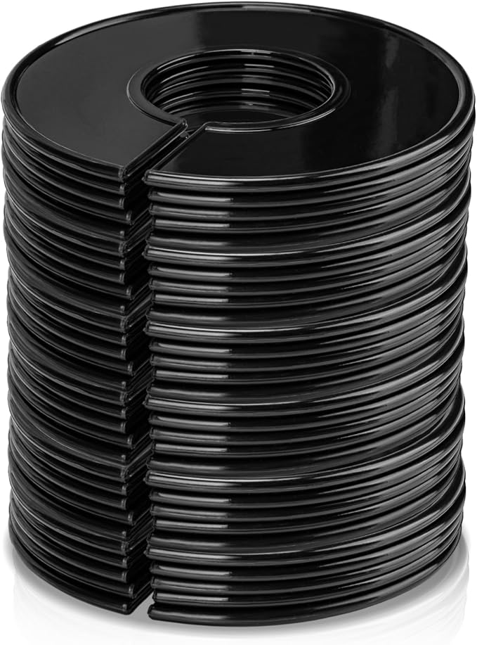 Sukh Closet Dividers 30pcs - Plastic Clothes Organizer Shelf Tags Labels for Clothing Rack Wardrobe Store Warehouse Nursery Must Haves Boutique Supplies Sturdy Durable Flexible No Burrs (Black)