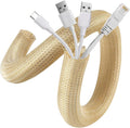 AGPTEK Cable Sleeve Cover, 10ft - 4/5 inch Desk Cord Organizer Cable Hider, Home Office Wire Management Computer TV Wire Loom Tubing, Pet Proof Cord Protector, from Cat Dog Chewing, Wood Color