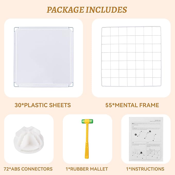 TUMUCUTE Cube Storage Organizer, Metal 25-Cube Shelves Bookshelf, Portable Closet Clothes Organizer for Bedroom, Home, Office, White