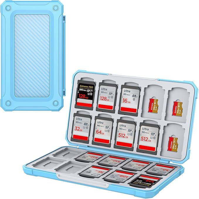 SD Card Holder Memory Card Case for SD/TF Cards, Memory Storage Organizer for 20 SDXC SDHC and 20 TF Cards