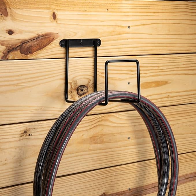 Easy-Up Mounted Hose Holder | Essential for Horse Stable | Keeps Hose Tidy | Avoids Kinks & Tangles | Convenient Mounting | 5-Year Warranty | Color Black