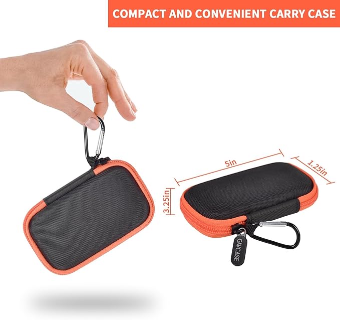 Hard Case Compatible with SanDisk 1TB 2TB 4TB 500GB 8TB Extreme Portable SSD - Up to 1050MB/s - External Solid State Drive. Carrying Travel Holder for USB Cables -Black and Orange Zipper (Bag Only)