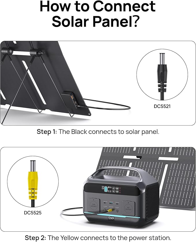 Portable Power Station 600W (1200W Surge) with 100W Solar Panel Included, 576Wh LiFePO4 Solar Generator, 1Hr Fast Charging, 100W USB-C PD Output, Power Bank for Home Emergency, Camping, RV, CPAP