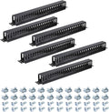 PATIKIL 1U 19 Inch Cable Manager, 6 Pack 24 Slot Horizontal Rack Mount Wire Management Metal Finger Duct Wire Organizer for Network Cabinet, Black