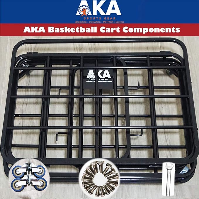 AKA Sports Ball Equpment Cart | Ball Storage for Soccer, Volleyball, Football | Ball Organizer | Ball Rack with Wheels