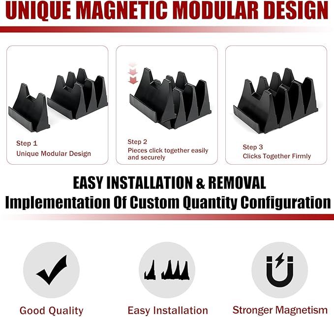 12 PCS Magnetic Modular Wrench Organizer Wrench Holder - Wrenchs Tool Organizers for Tool Drawer Storage, Wrenchs Rack with Metric SAE Labels, Tool Storage Set Holder Festival for Mechanics
