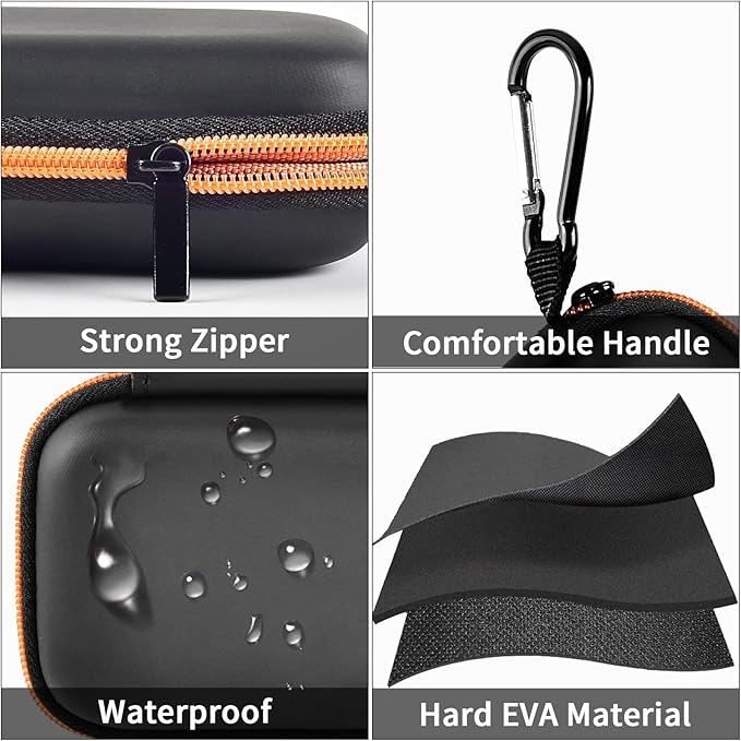 Hard Case Compatible with SanDisk Extreme PRO 500GB 1TB 2TB 4TB Portable External SSD. Carrying Travel Holder for Crucial X8 Solid State Drive (Box Only)-Orange Zipper