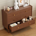6 Drawer Dresser for Bedroom,41.2" W Wood Chest of Drawers with Large Storage Cabinet, Mid-Century Dressers for Closet Kitchen, Sideboard