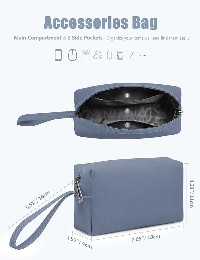HYZUO 13.3-14 Inch Laptop Sleeve Case Bag with Adjustable Stand for MacBook Pro 14 M5/M4/M3/M2/M1 Pro/Max 2026-2021, MacBook Air/Pro 13.3, 13.8-13.5 Surface Laptop, with Pouch, Haze Blue