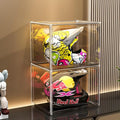 Clear Stackable Plastic Storage Bins with Lid, Dustproof Display Cases, Extra Large Figures Collectibles Showcase, Boot & Shoe Boxes, Helmet Protection Organizer (Clear-XL-1 Pack)