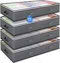Budding Joy 60L Under Bed Storage Containers, Storage Bins with Clear Lids, Foldable Closet Organizers Storage Bags for Wrapping Paper, Blankets, Clothes, Shoes, Comforter, Sweaters, Sheets