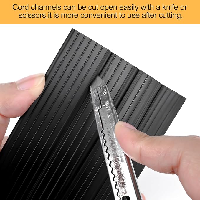 6.5Ft Cord Cover Heavy Duty Cable Protector 3 Channels Contains Cords, Cables and Wires, Easy to Unroll-Conceal Wires of Home, Office, Warehouse, Workshop, Concerts or Other Outdoors Surround (6.5Ft)