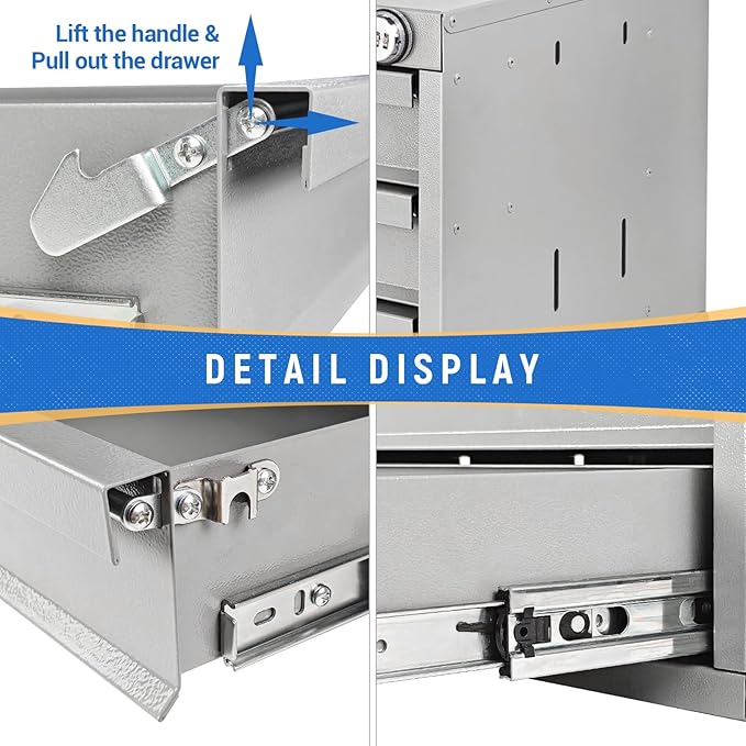 AA Products Model DW-1650 2 Tiers Drawer Cabinet with Password Lock Designed for Tools Room, Utility Room, Workplace, Carriage, Garage. 15.75’’W x 12.5’’H x 15.6”D - Sold Individually