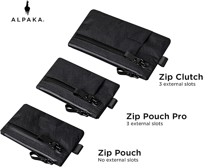 ALPAKA Elements Tech Case and Zip Pouch Pro - Travel Organizer Pouch for Electronics, Cables, EDC with Weatherproof Fabrics - Minimalism Zipper Wallet - RFID Blocking ID Card Holder