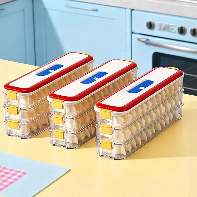Multiple Tiered Freezer Storage Container With Clear Lids, Secure Stacking Systems, Clear Fridge Storage Container Perfect For Compact Refrigerators