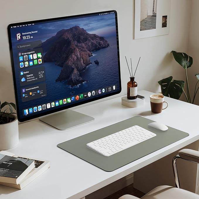 Jotsome Leather Desk Pad Mat, Non-Slip Desk Blotter Pad - Desk Protector for Office, Home, Lap Desk, Laptop, and Desktop, Gift for The Holidays or Christmas (Sage, 17" x 12")