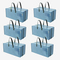 WORKPRO 6 Pack Extra Large Moving Bags with Zippers & Carrying Handles Backpack Straps, Heavy-Duty Storage Tote for Space Saving & Storage, Alternative to Moving Box (Dusty Blue)