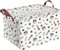 Dog Paw Storage Basket Waterproof Canvas Toy Storage Bin Storage Organizer Collapsible Outdoor Basket with Leather Handles Dog Toy Bin Blanket Baskets For Closets,Bedrooms,Gifts Baskets