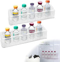 Leng Ke Insulin Refrigerator Storage Caddy - 10ml Peptide Vial Protective Holder for Fridge Wall, Compatible with U-100 Vials 24mm (0.94 Inches) Diameter (2pcs)