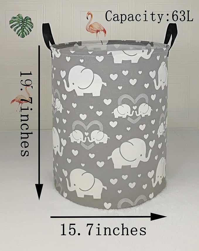 Round Laundry Hamper Storage Basket Laundry Organizer Hamper Storage Bins Clothes and Toys Box Nursery Hamper Gift Basket For Kids with Handles