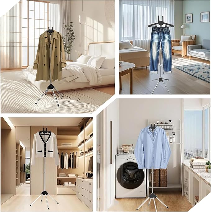 Garment Steamer Stand Rack for Clothes With Stand, Folding Garment Steamer Iron Stand With Ironing Gloves,Ideal for Travel and Home Ironing