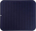 Silicone Dish Drying Mat for Multiple Usage,Easy clean,Eco-friendly,Heat-resistant Silicone Mat for Kitchen Counter or Sink,Refrigerator or Drawer Liner Navy Blue XL 18 inches x 16 inches
