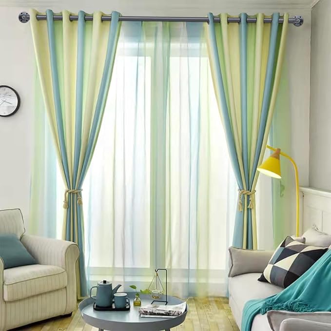 Industrial Curtain Rod Set with Brackets, 1 inch, Grey, 168-240" Outdoor Hanging Curtain Rod for Windows
